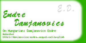 endre damjanovics business card